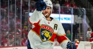 Matthew Tkachuk goal celebration: How 'point to exit' OT idea started with Panthers star